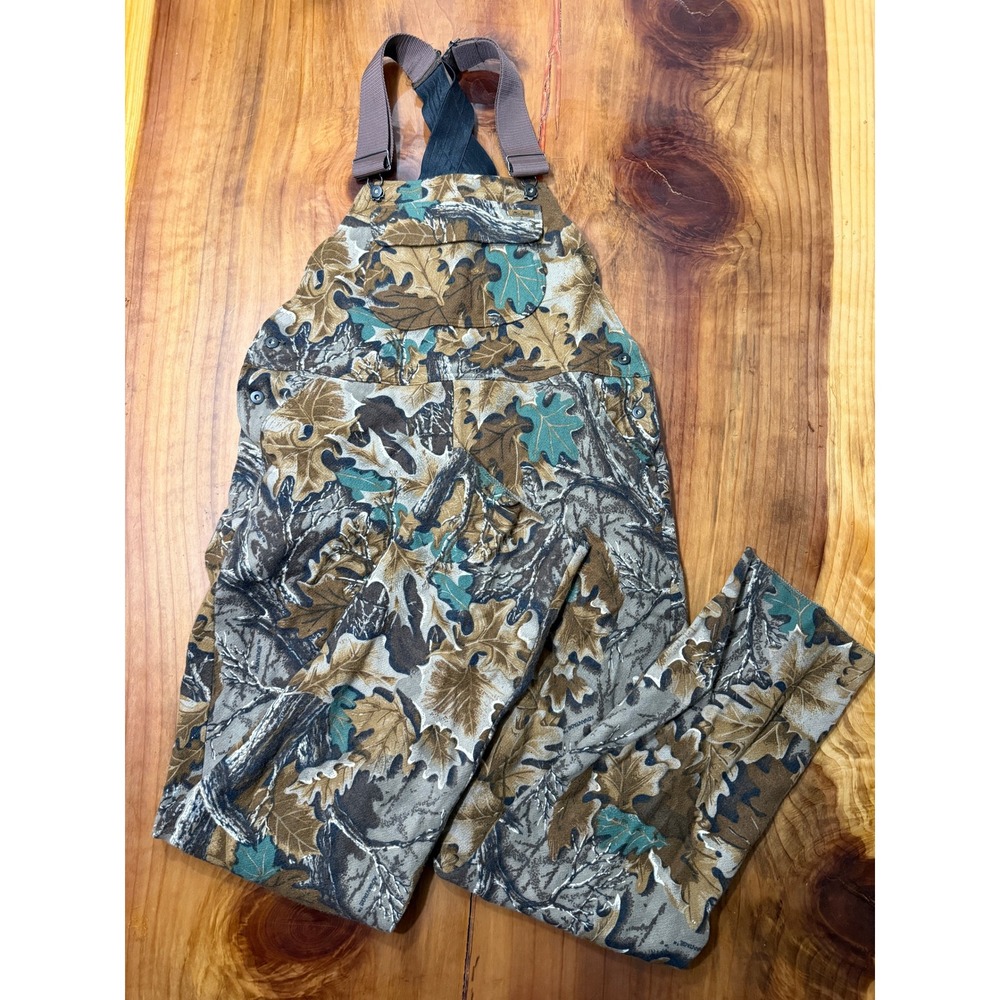 Vintage Woolrich Wool Overall Pants Large Camo Hunting Outdoor Advantage I4-27